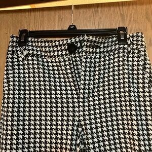 CAbi Black and White Houndstooth Trousers